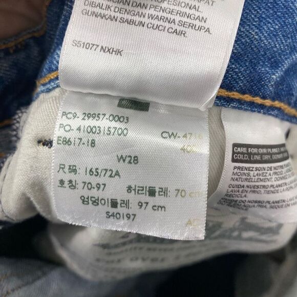 LEVIS 505 - Vtg 70s-80s Made In USA Orange Tab Distressed Blue Jeans - Picture 3 of 10